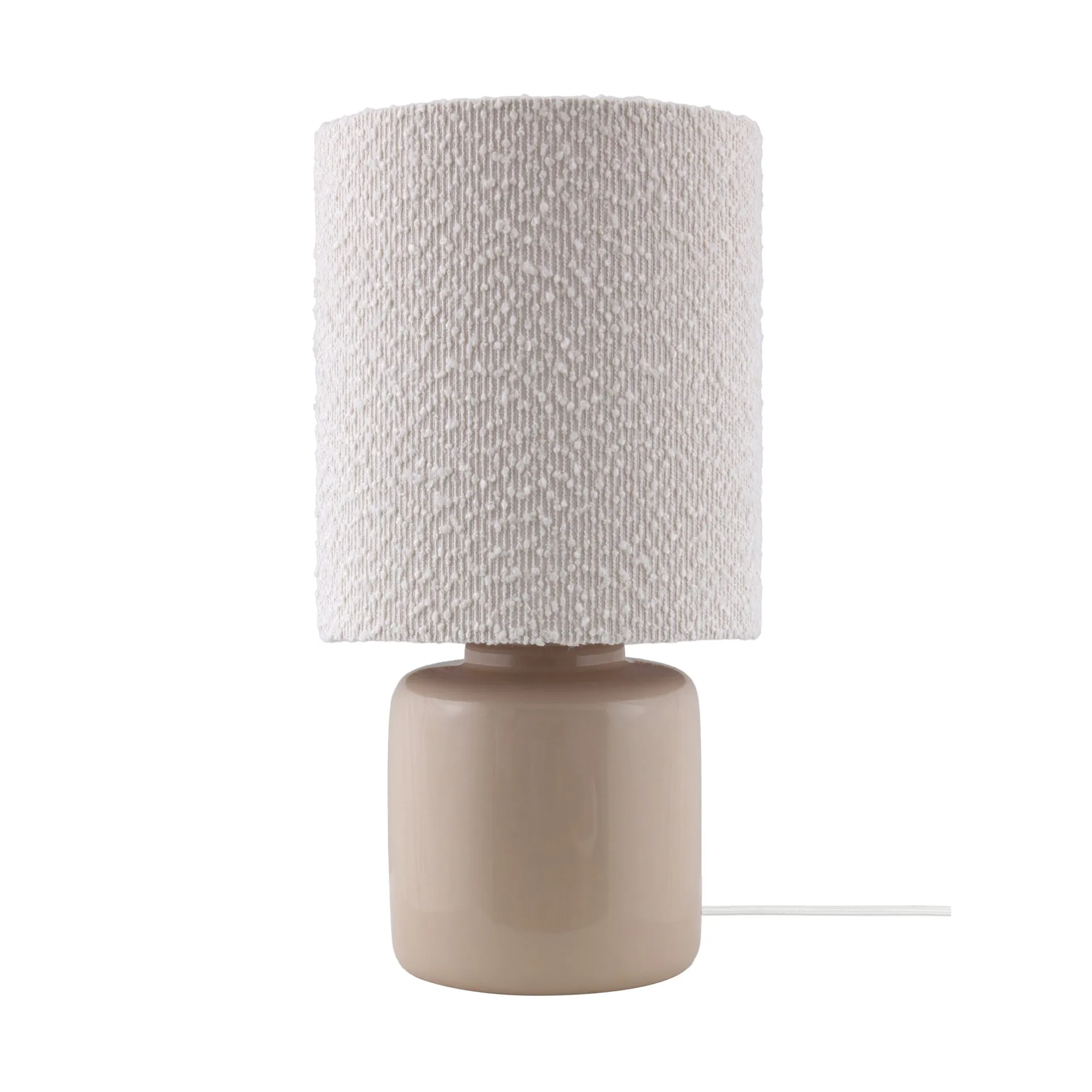 Lampe de table Florian, Bouclé blanc/beige, Ø20x39 cm Globen Lighting