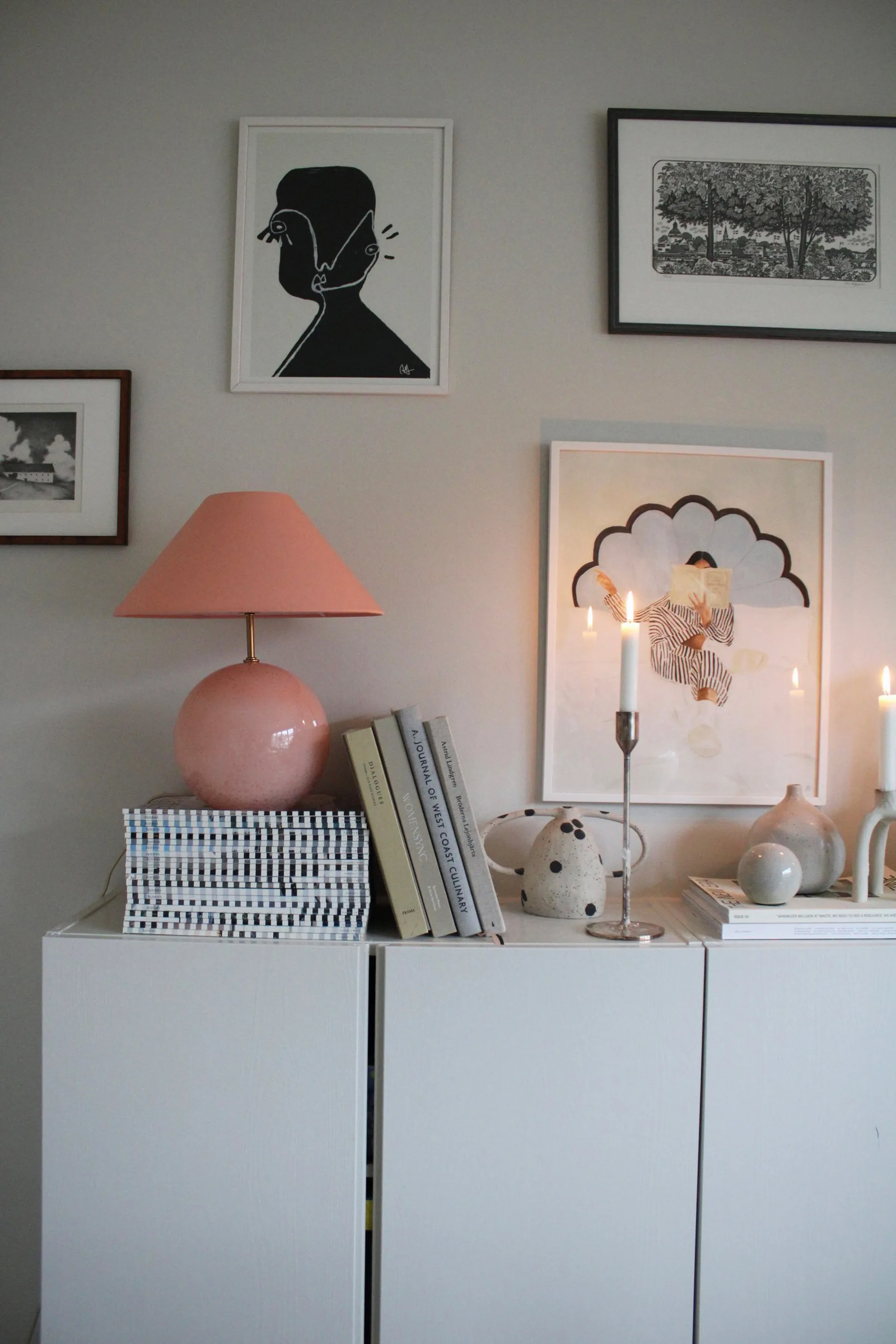 Lampe de table Iris 35 39 cm, Blush Globen Lighting