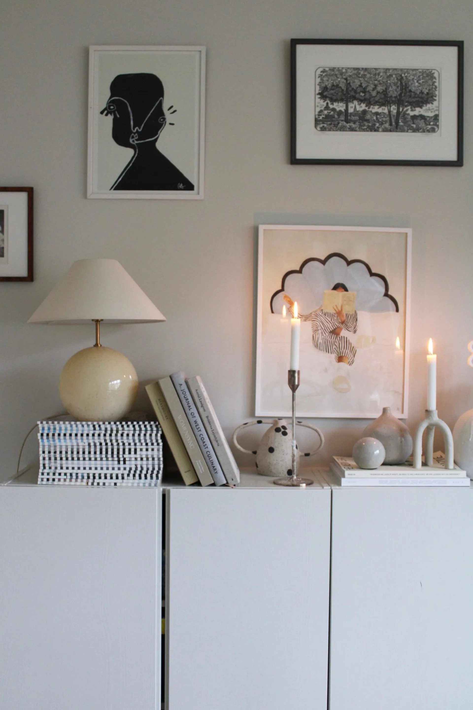 Lampe de table Iris 35 39 cm, Crème Globen Lighting