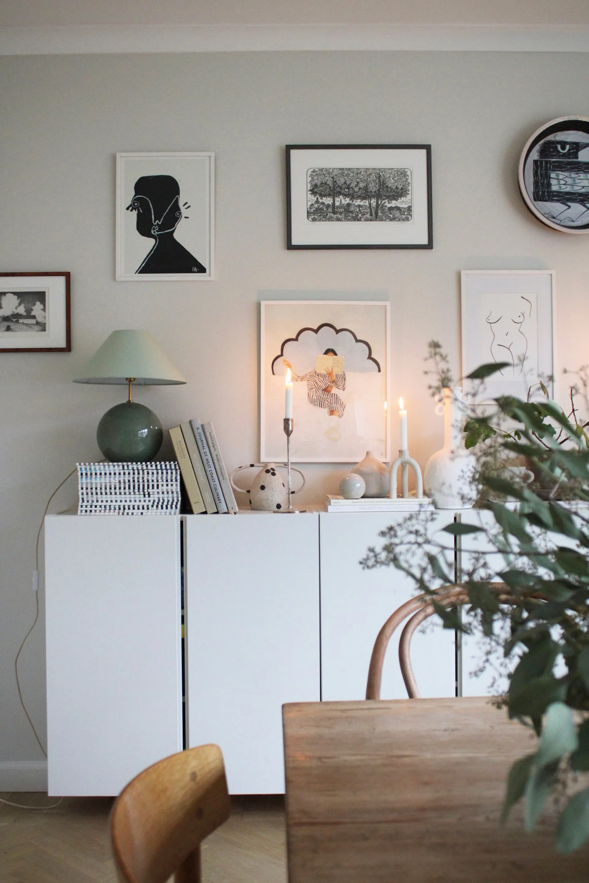 Lampe de table Iris 35 39 cm, Vert Globen Lighting