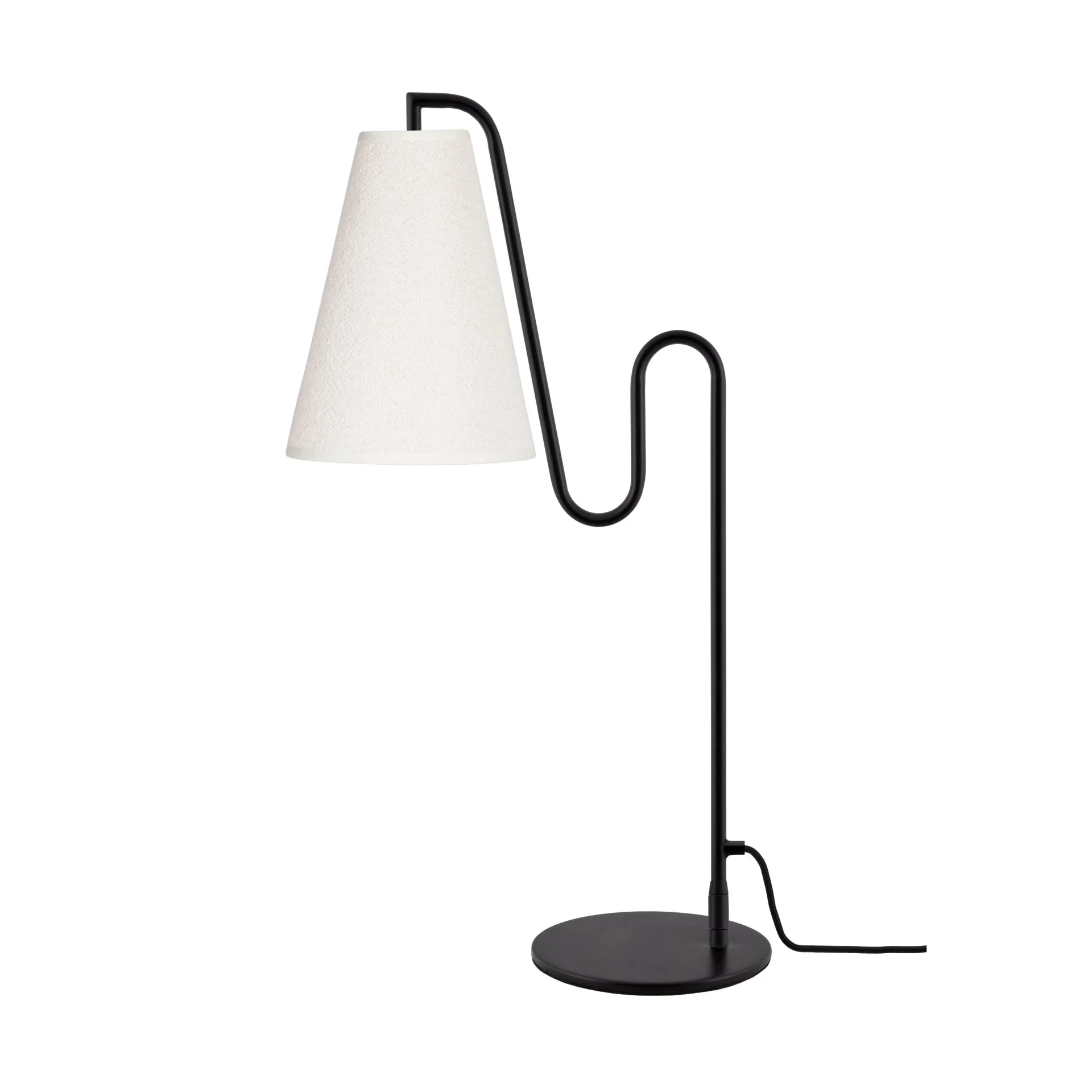 Lampe de table Lou, Blanc bouclé-noir Globen Lighting