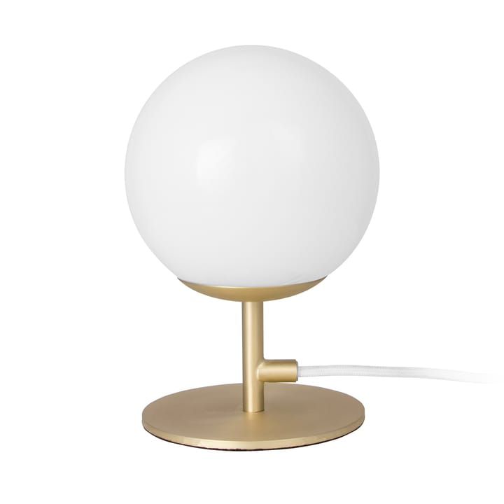 Lampe de table Luna, cordon blanc - laiton brossé-blanc - Globen Lighting