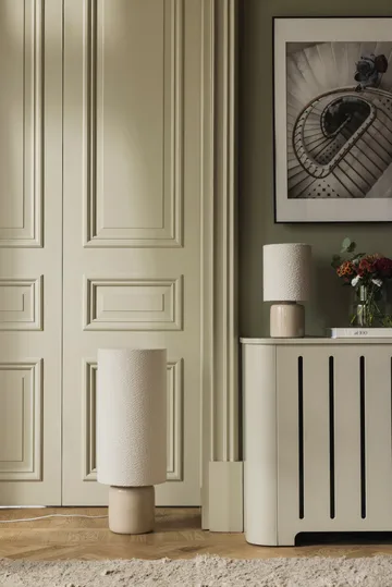 Lampe sur pied Florian - Bouclé blanc/beige, Ø30x80 cm - Globen Lighting