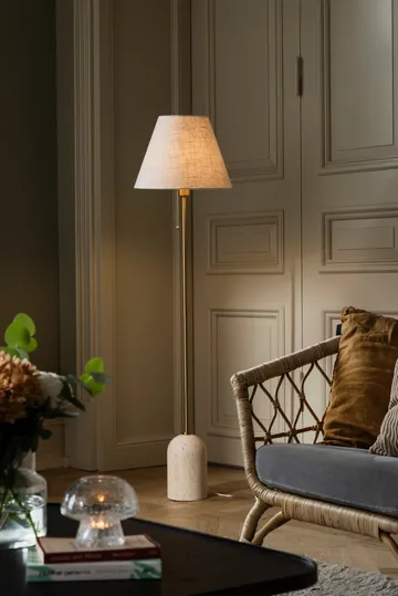 Lampe sur pied Gino - Travertin beige - Globen Lighting