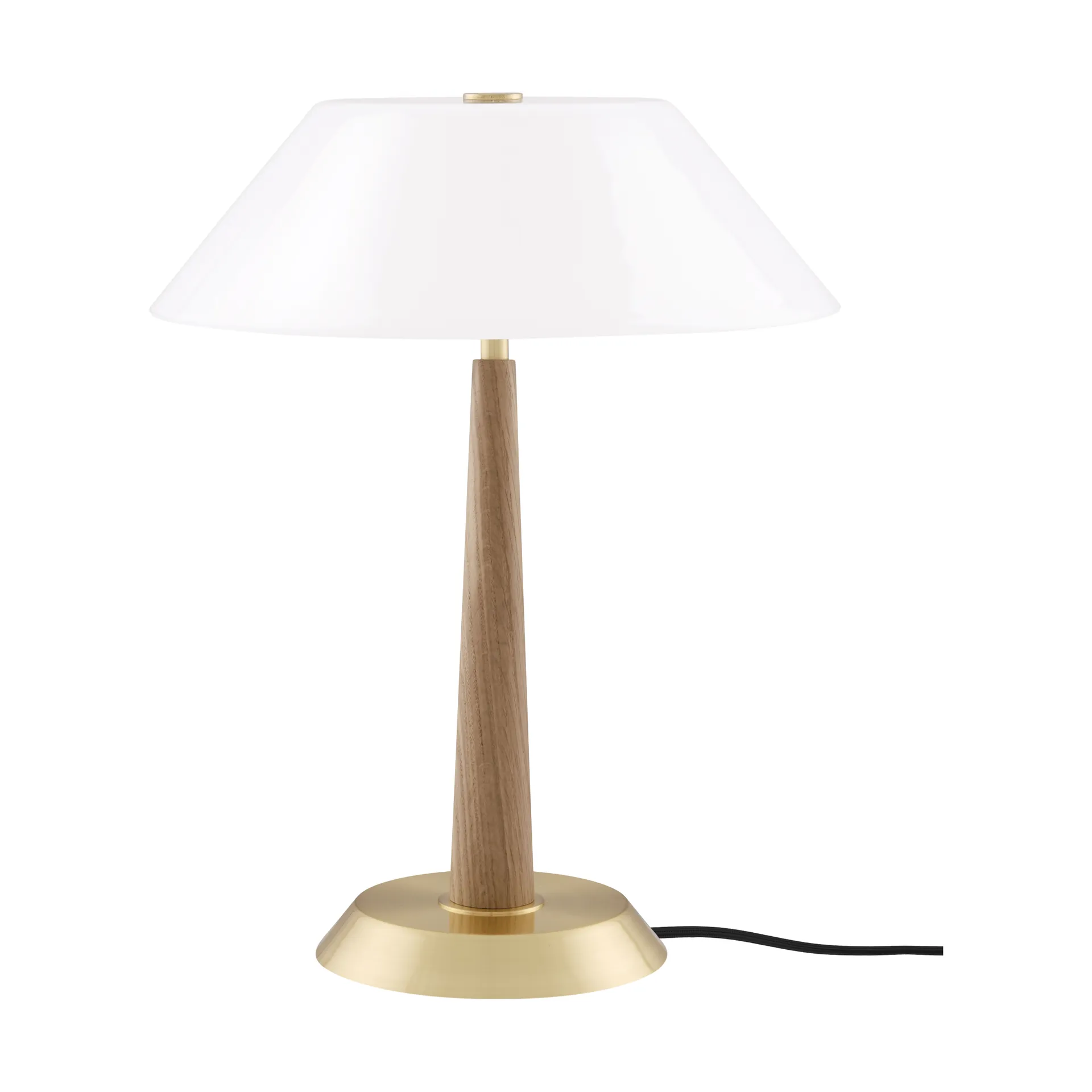 Ligna lampe de table, chêne-laiton brut, Ø29x39,2 cm Globen Lighting