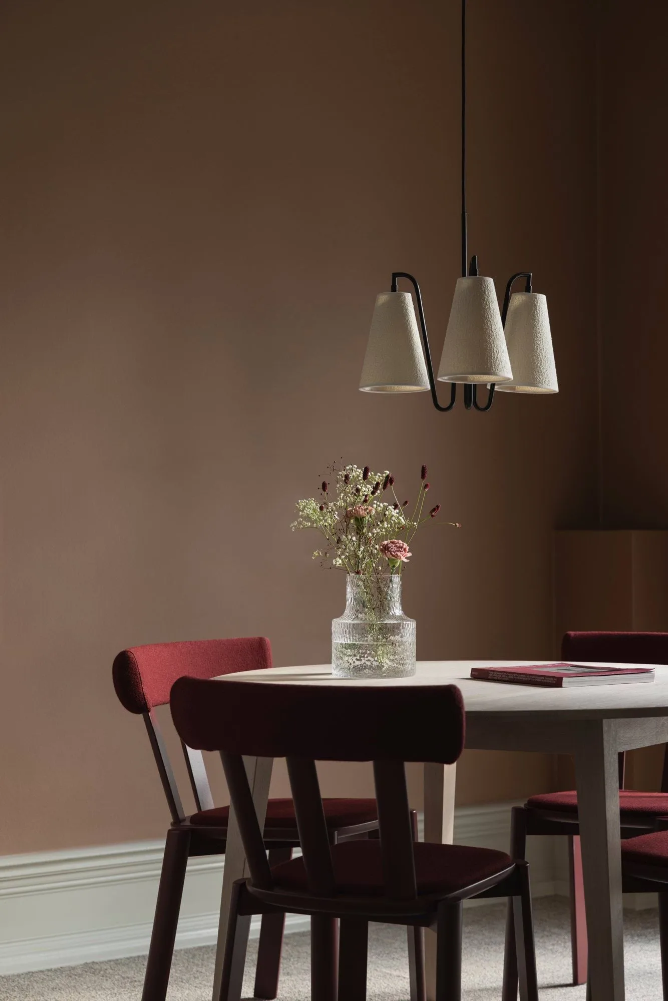 Lou suspension, 3, bouclé blanc-noir, 46x46 cm Globen Lighting