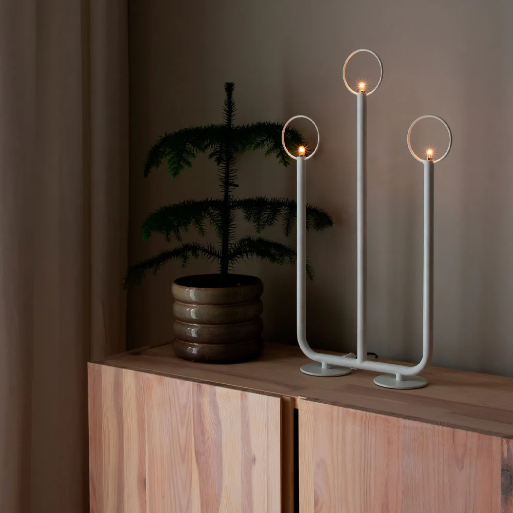 Natale 3 Chandelier de l’avent, blanc Globen Lighting