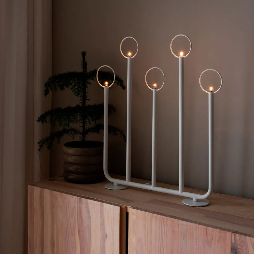 Natale 5 Chandelier de l’avent, blanc Globen Lighting