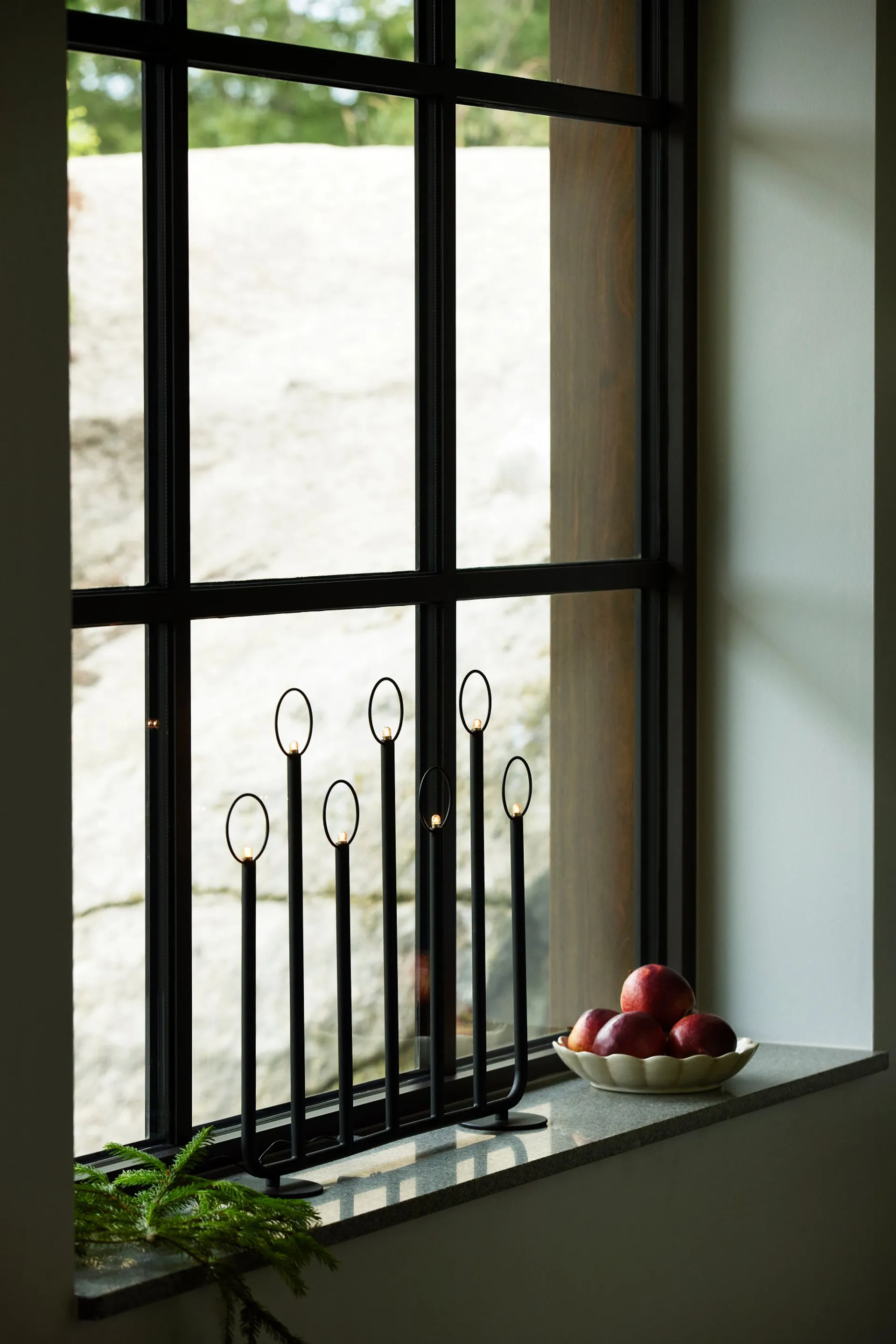 Natale 7 Chandelier de l’avent, Noir Globen Lighting