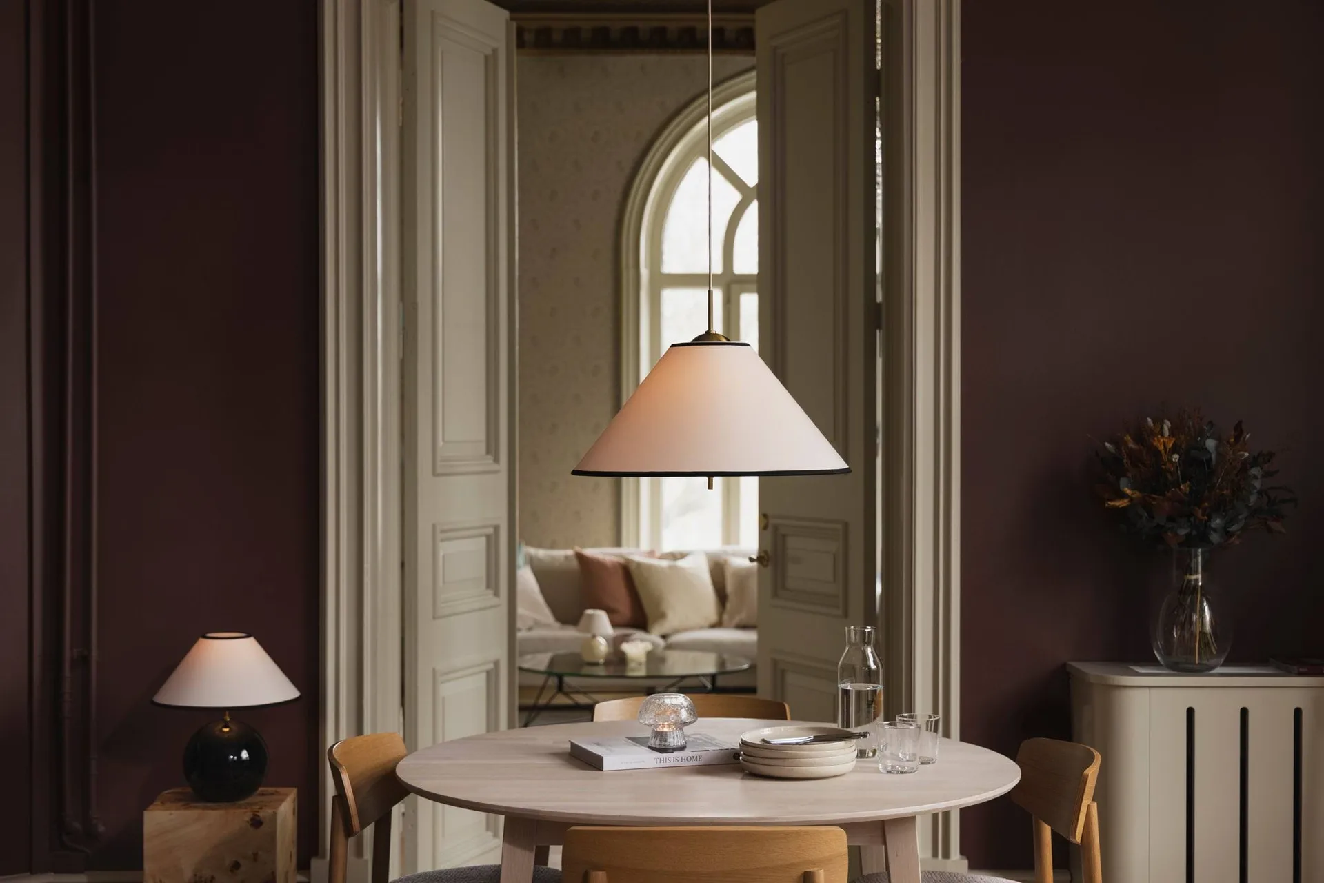 Pendel Iris 50, crème-noir (blanc doré) Globen Lighting