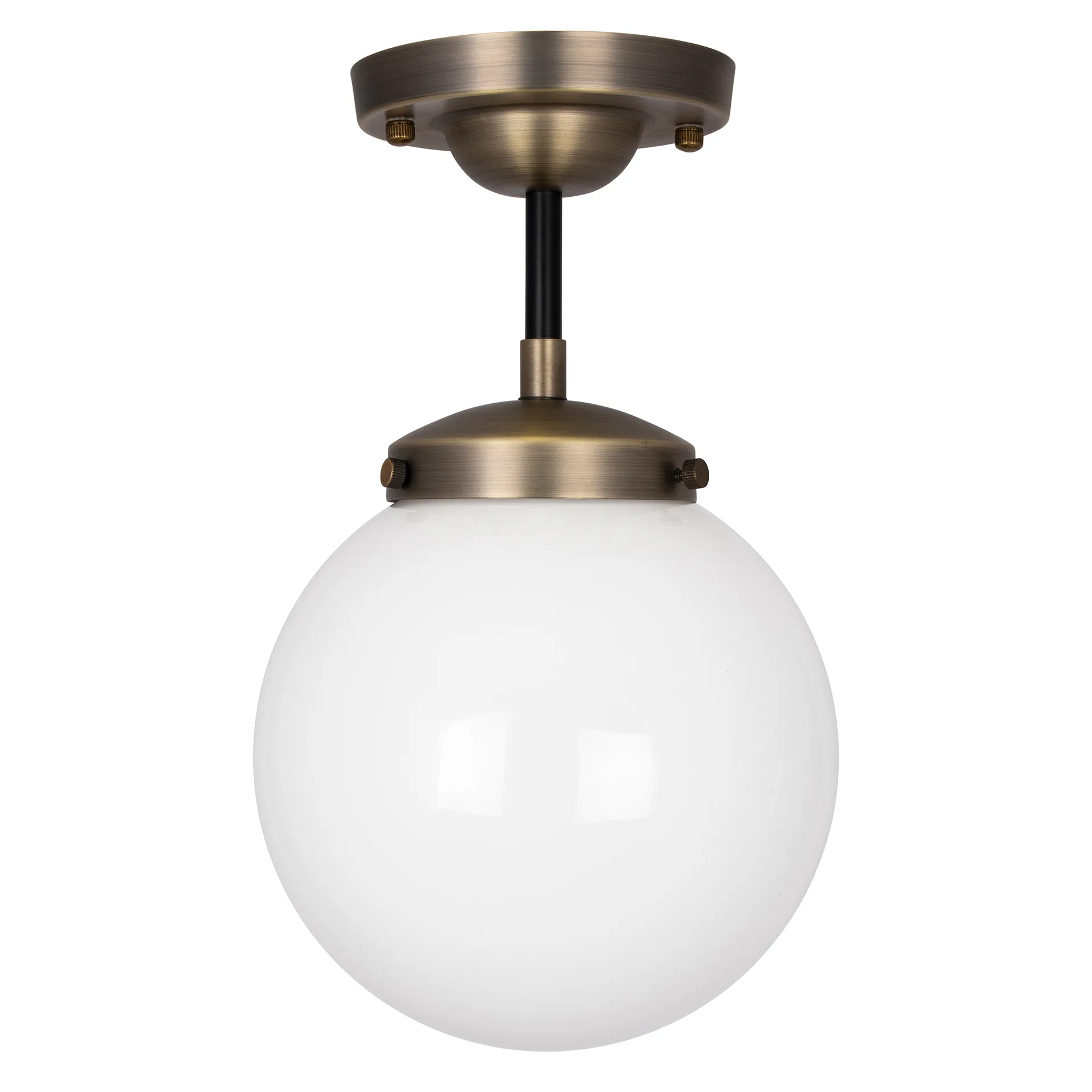 Plafonnier Alley IP44, Laiton antique-blanc Globen Lighting