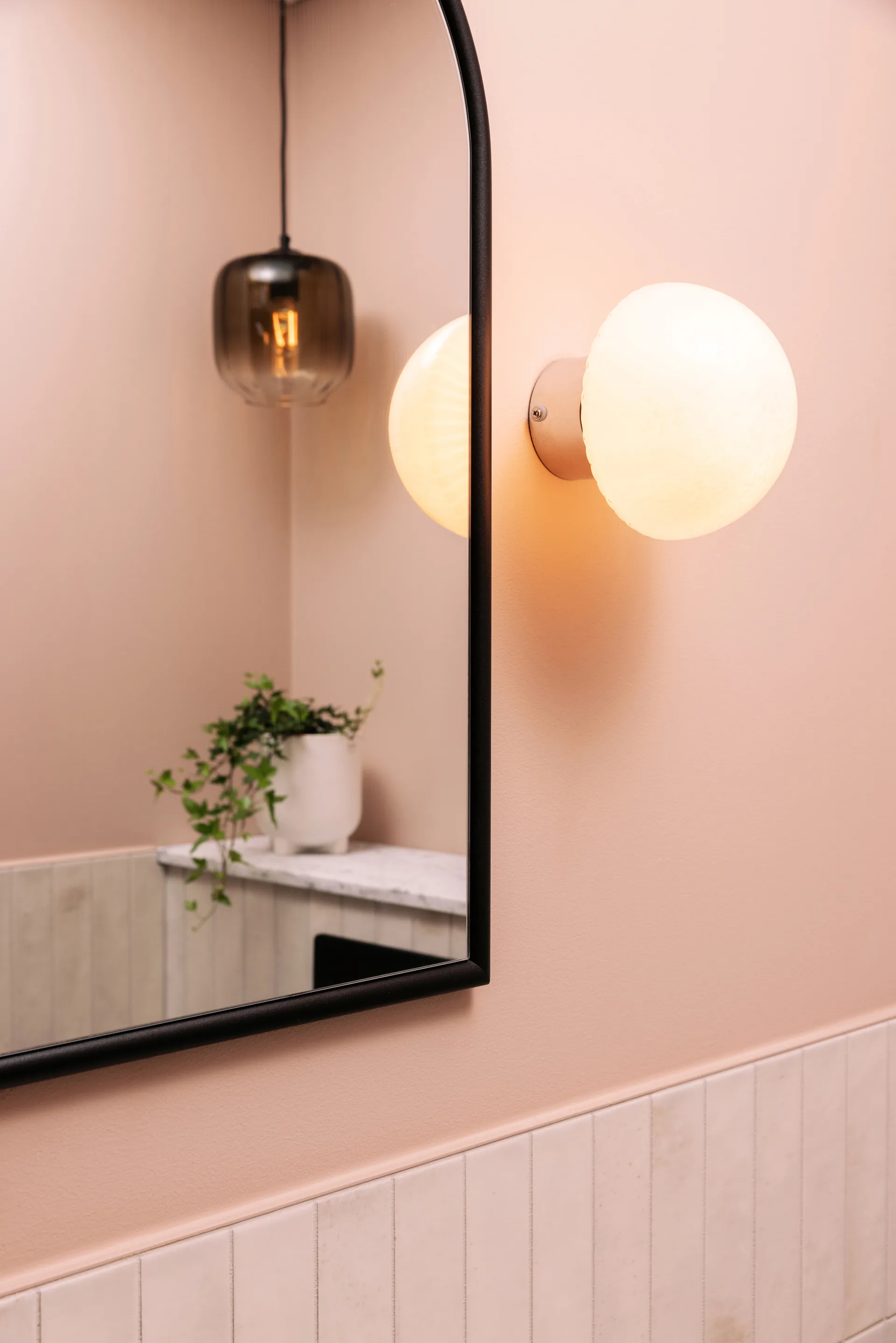 Plafonnier Fungo Ø16 cm, Blanc-chrome Globen Lighting