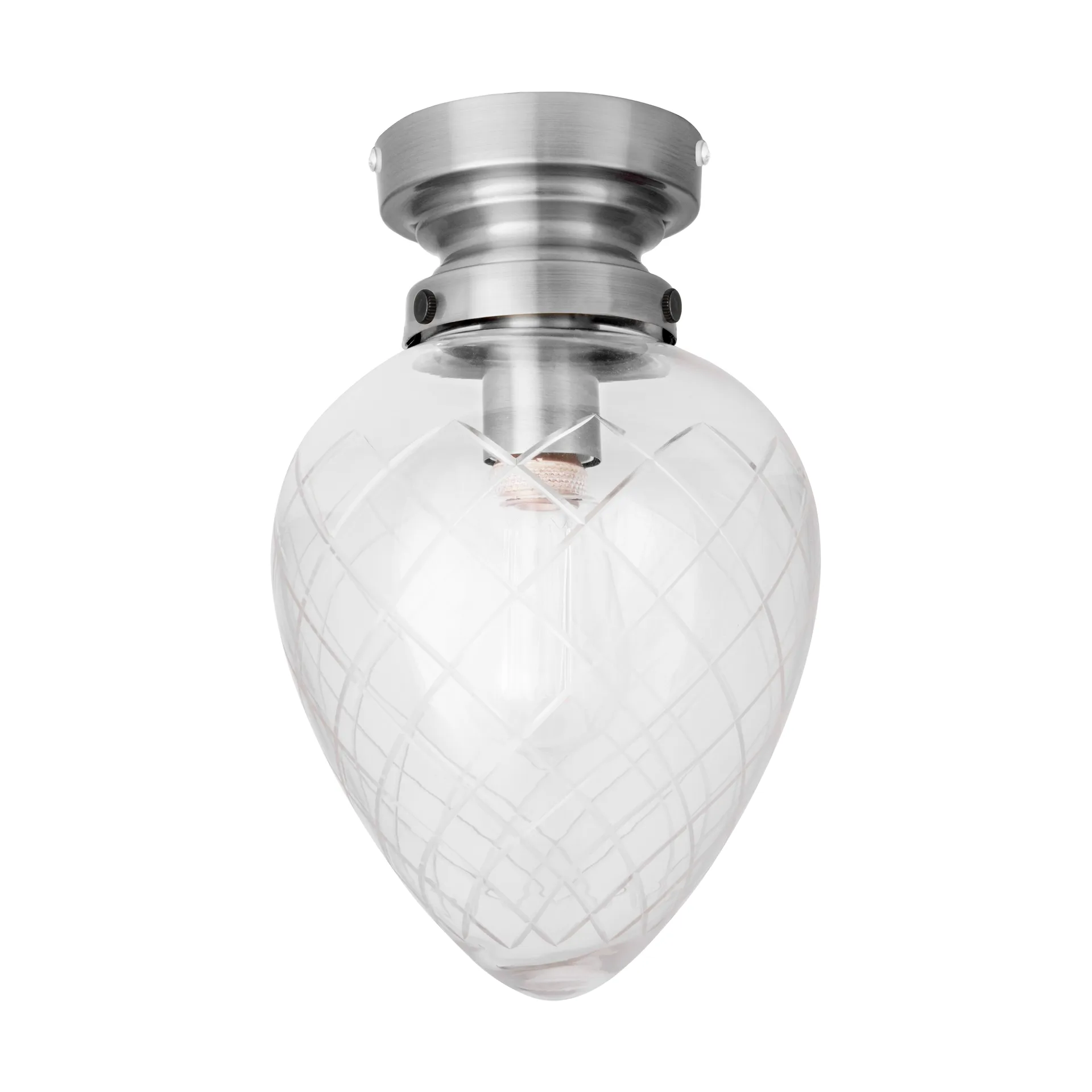 Plafonnier Juni IP44, Acier antique-transparent Globen Lighting