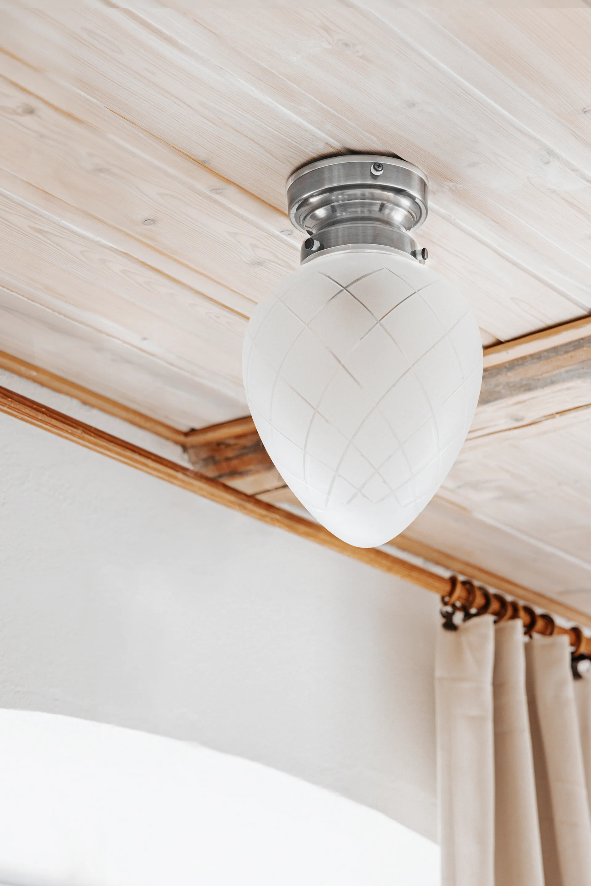 Plafonnier Juni IP44, Acier antique-transparent Globen Lighting