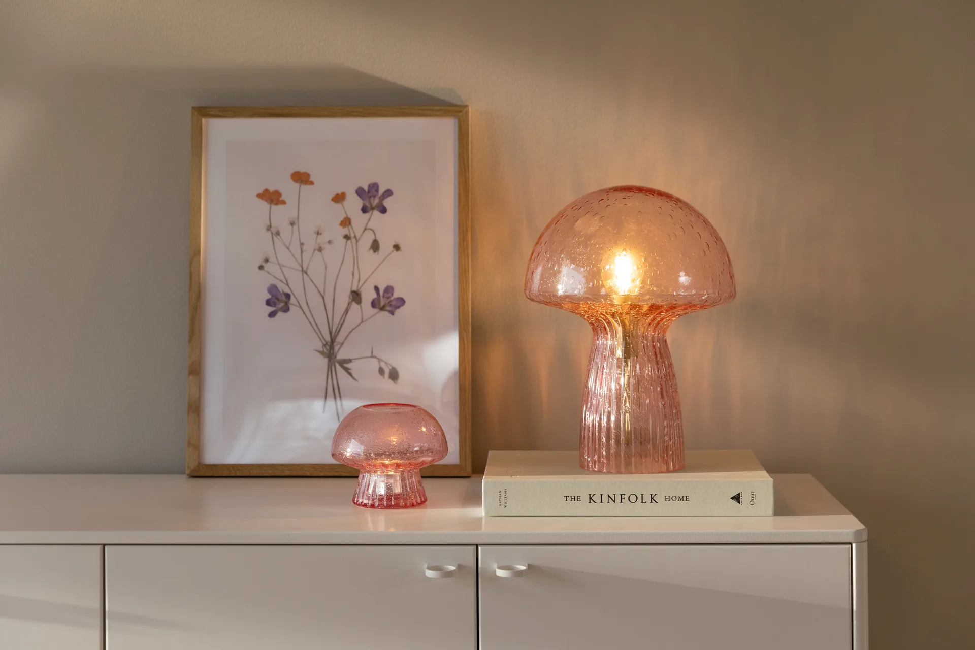 Porte-bougies Fungo 12 Edition spéciale, Rose Globen Lighting