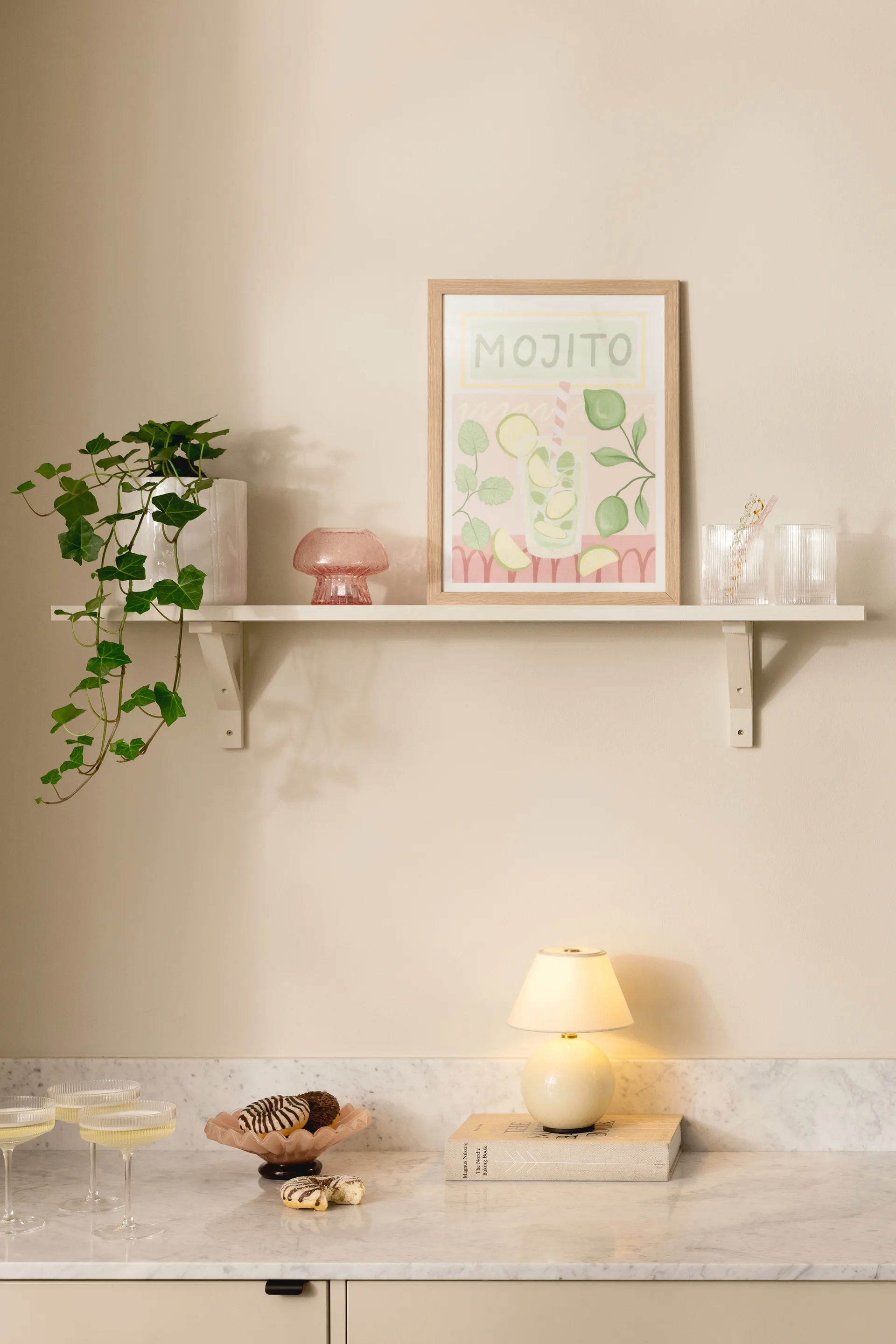 Porte-bougies Fungo 12 Edition spéciale, Rose Globen Lighting