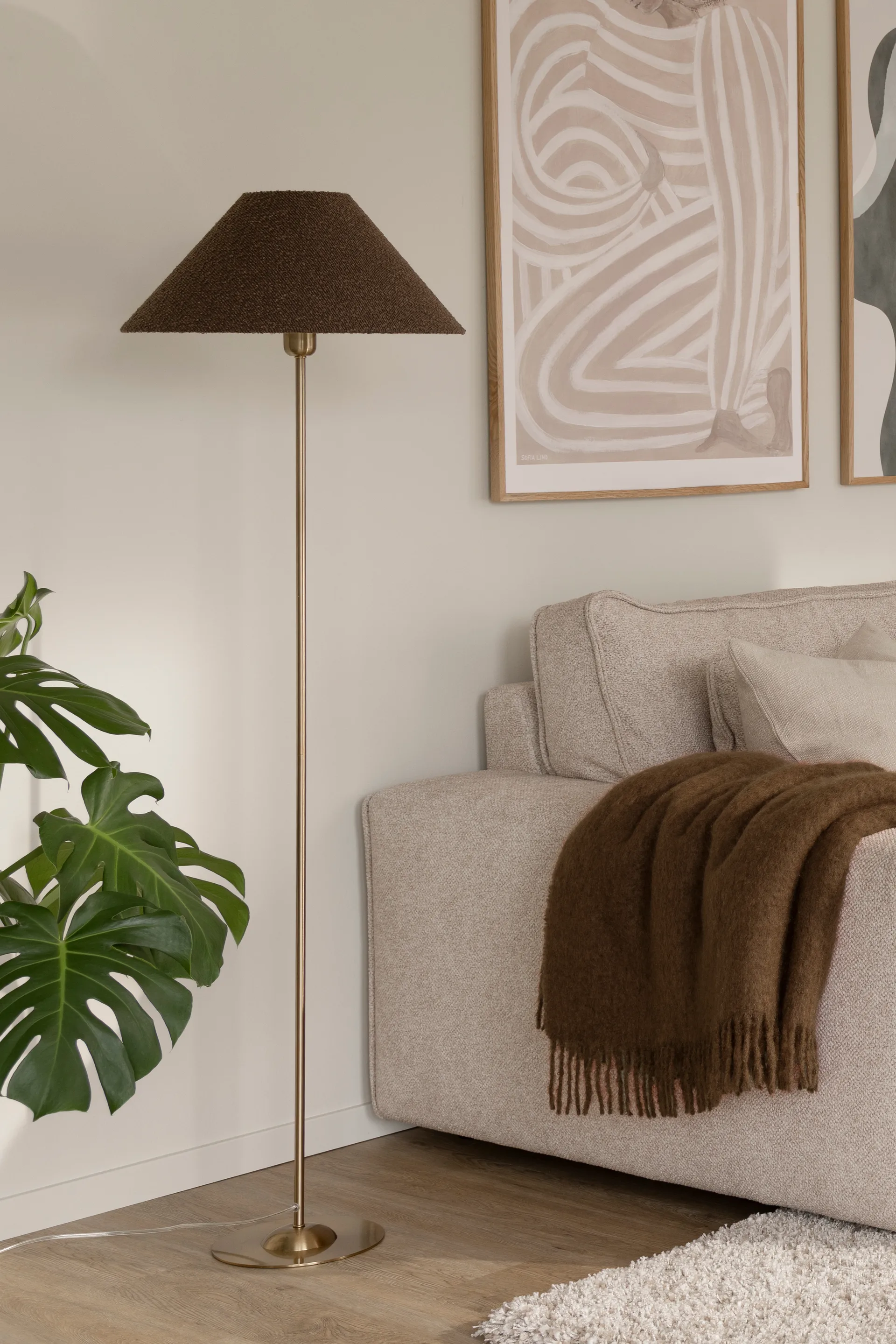 Socle de lampe sur pied Iris, Laiton brossé Globen Lighting