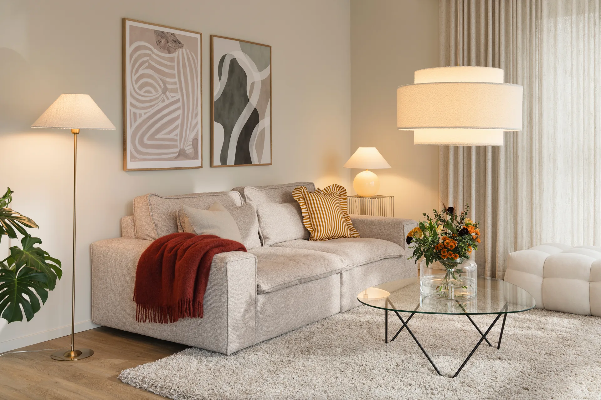 Socle de lampe sur pied Iris, Laiton brossé Globen Lighting