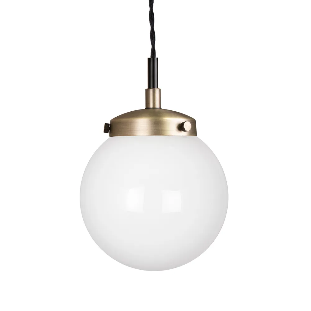 Suspension Alley mini, laiton ancien/blanc Globen Lighting
