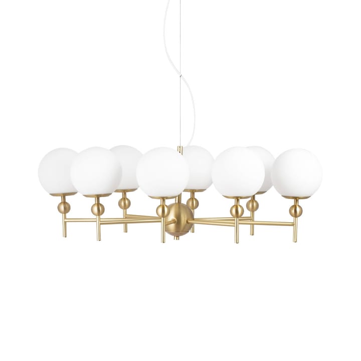 Suspension Astrid - laiton/blanc, 8 lampes - Globen Lighting