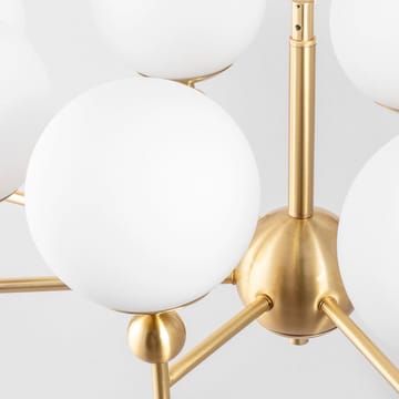 Suspension Astrid - laiton/blanc, 8 lampes - Globen Lighting