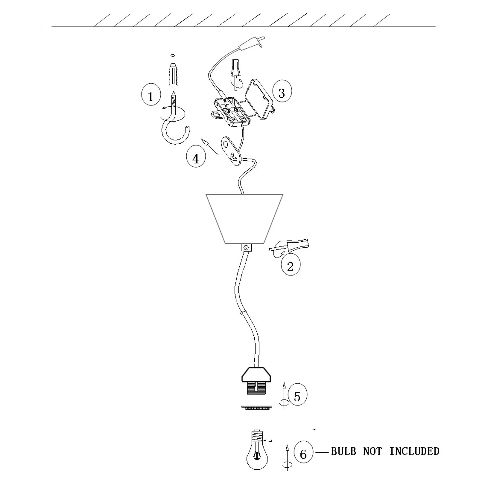 Suspension pour lampe d'intérieur IP20, Noir-transprarent Globen Lighting
