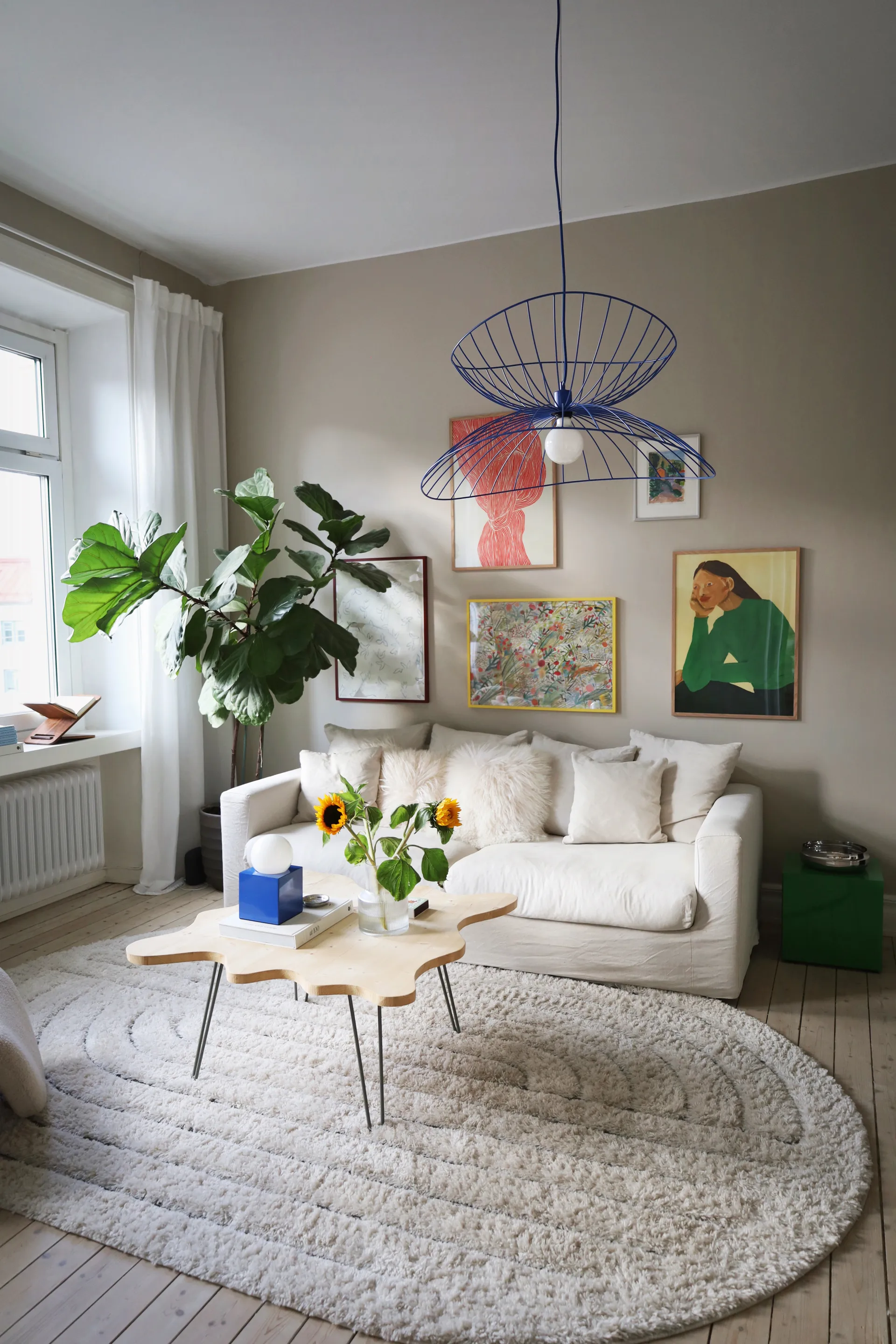 Suspension Ray Ø70 cm, Bleu Globen Lighting