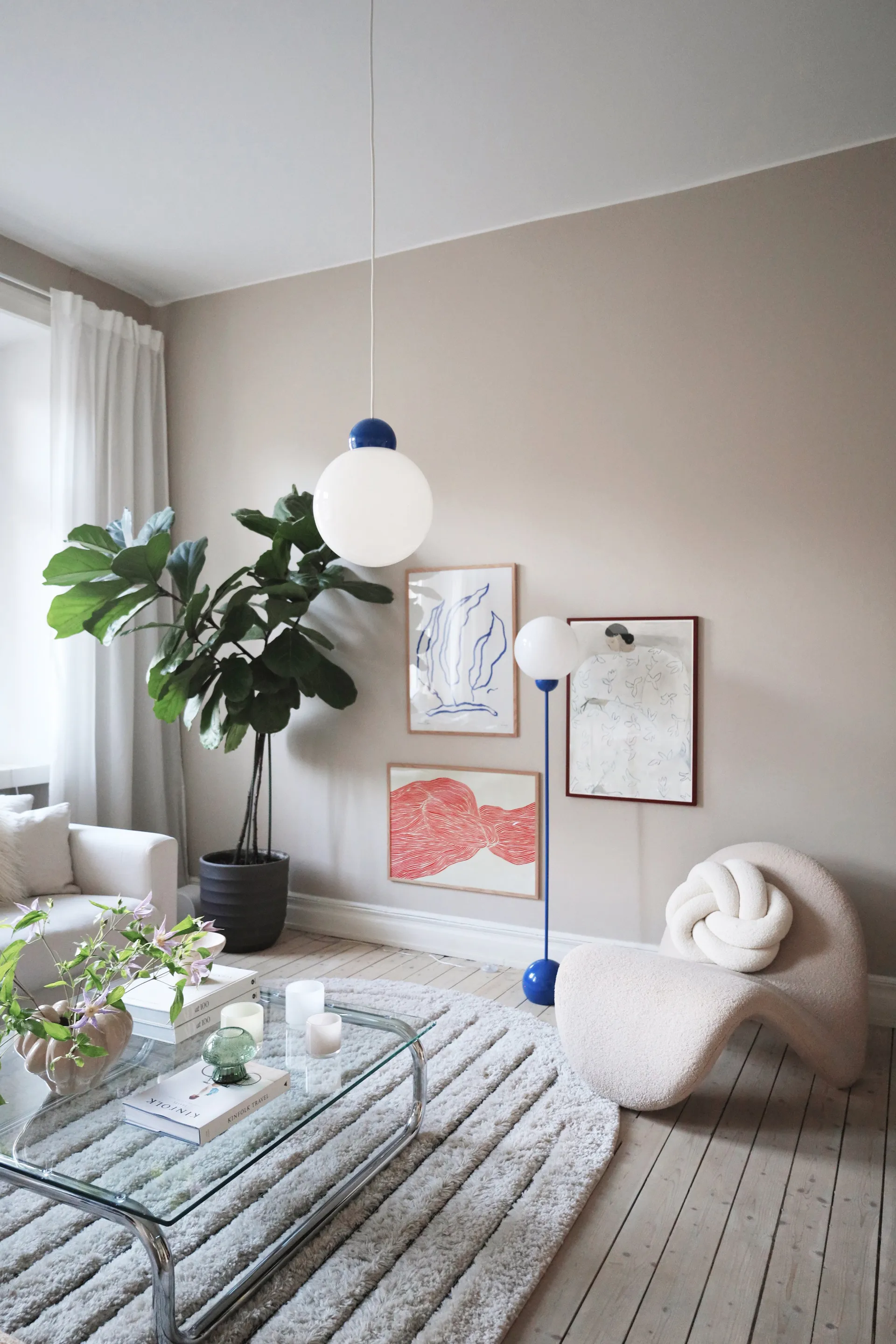 Suspension Ripley 25, Bleu Globen Lighting