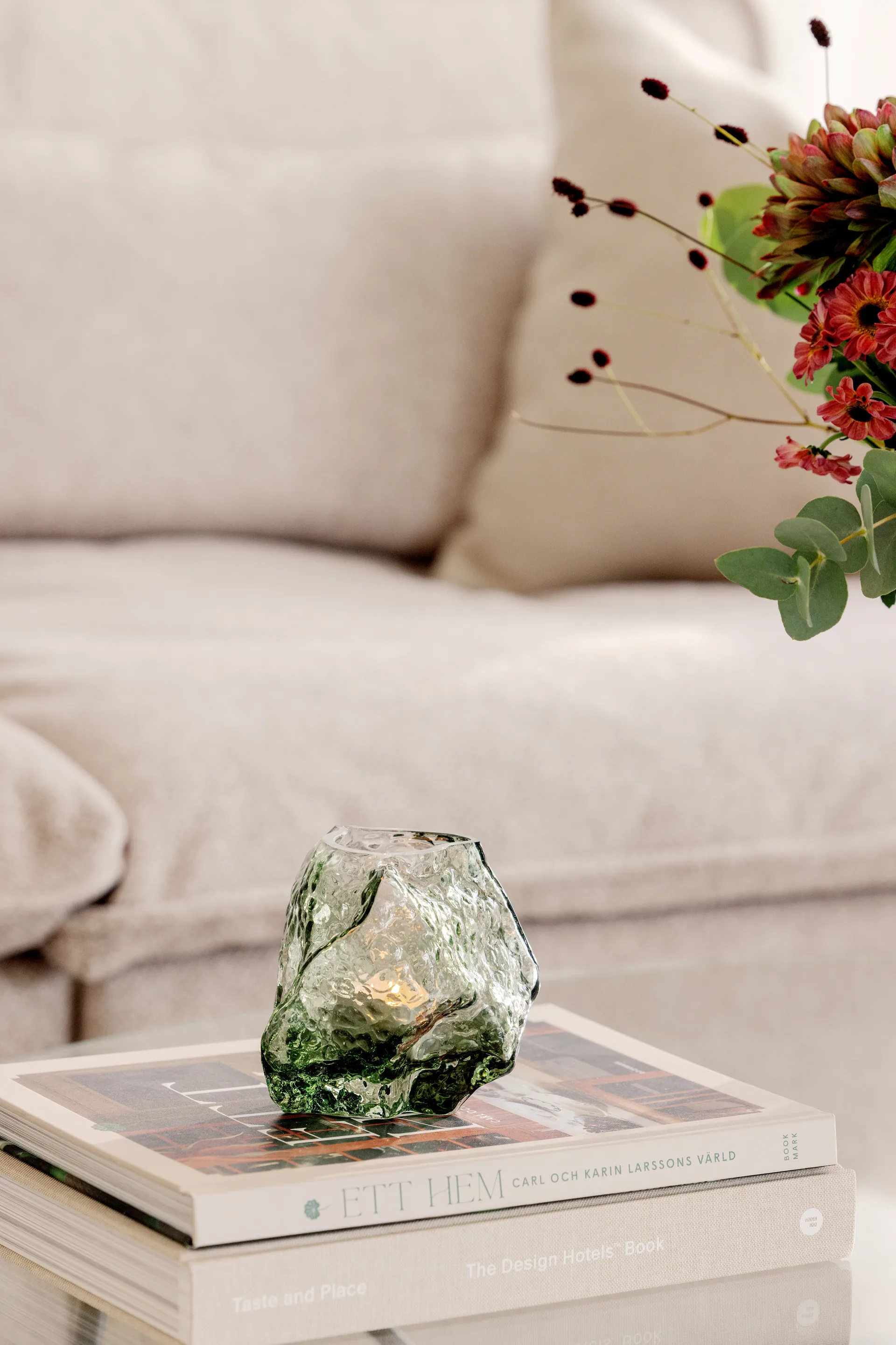 Valerie 12 porte-bougies chauffe-plat, Vert Globen Lighting