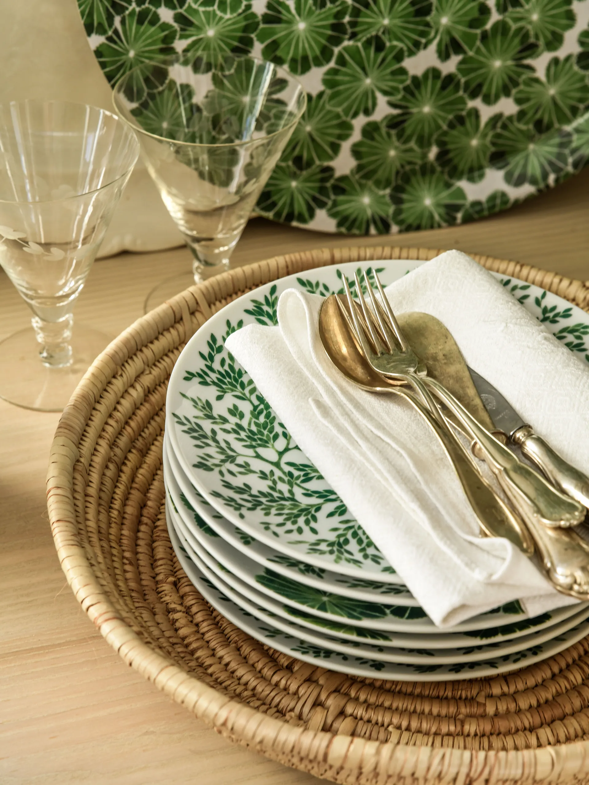 Assiette Botanica Myrte Ø21, Vert Götefors Porslin