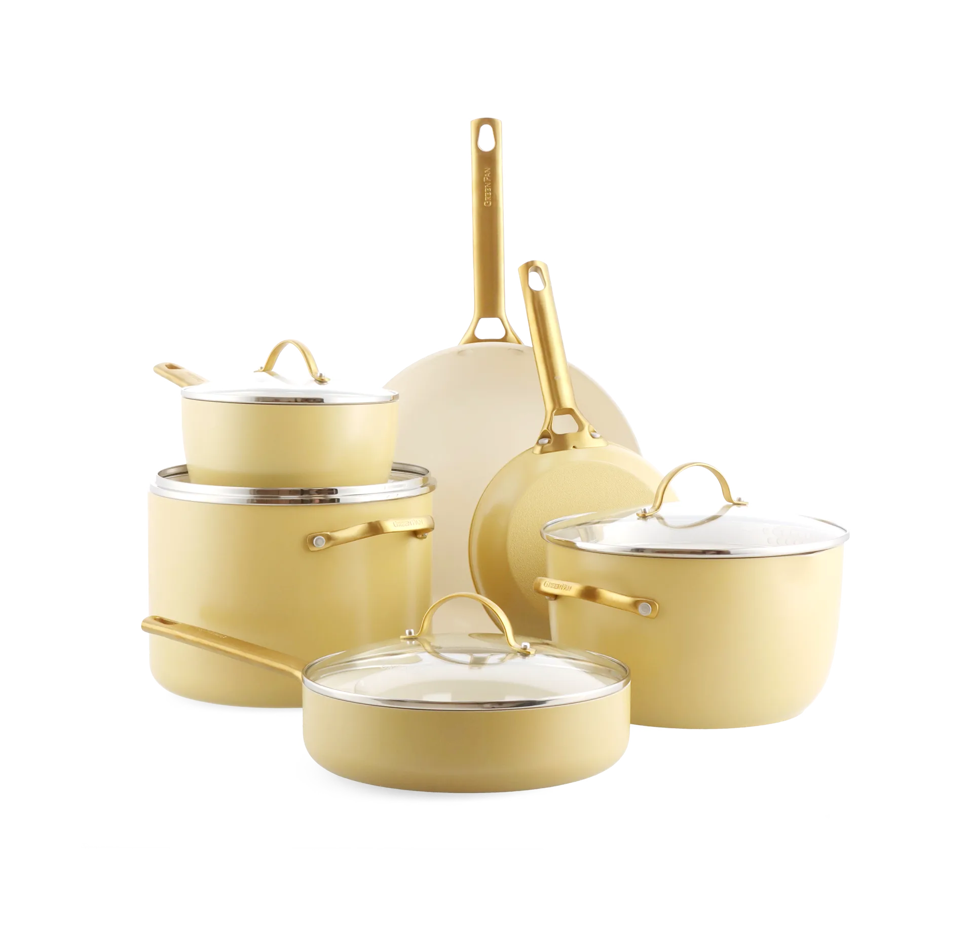 Lot de casseroles et poêles à frire Padova 10 Pièces, Sunshine yellow GreenPan