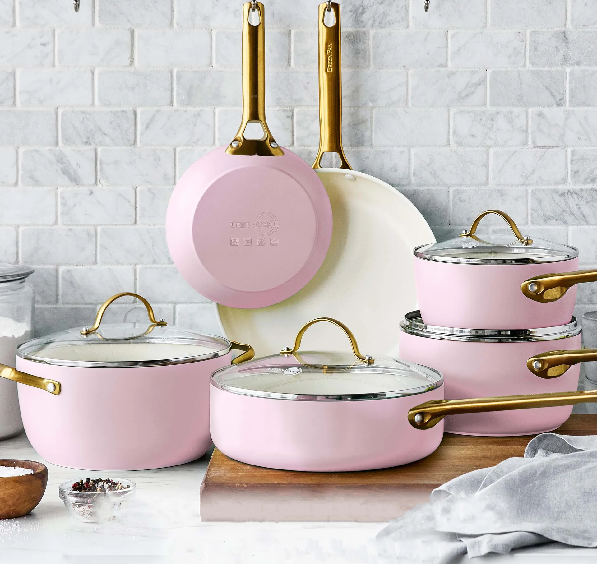 Lot de poêles à frire Padova 20 + 26 cm, Blush pink GreenPan