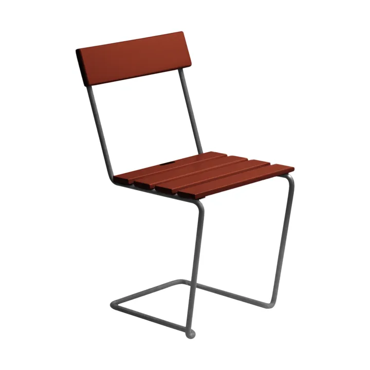 Chaise 1 - Chêne laqué rouge foncé-châssis galvanisé à chaud - Grythyttan Stålmöbler
