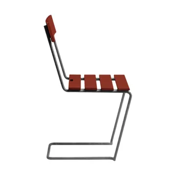 Chaise 1 - Chêne laqué rouge foncé-châssis galvanisé à chaud - Grythyttan Stålmöbler