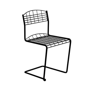 Chaise High Tech - Revêtement en poudre noir brillant - Grythyttan Stålmöbler