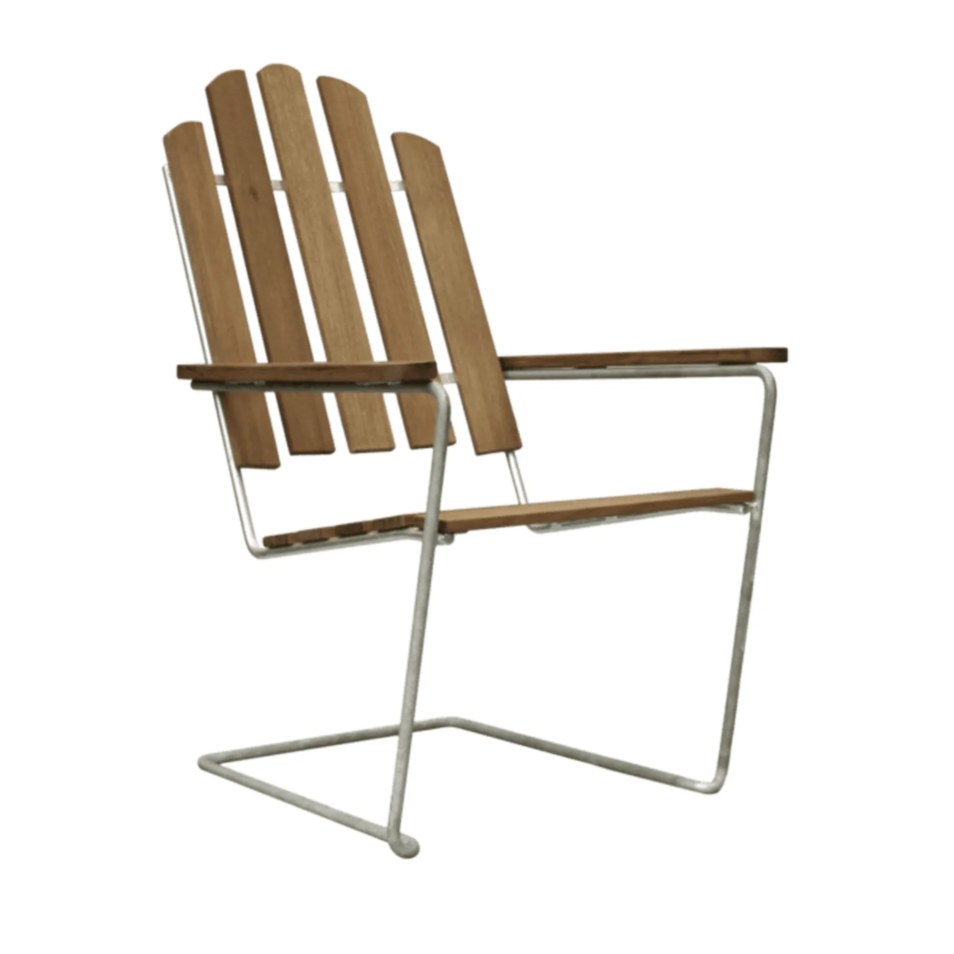 Chaise longue A3, Teck-structure en acier avec galvanisation à chaud Grythyttan Stålmöbler