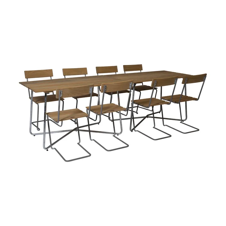 Ensemble de salle à manger Grythyttan 2 chaises B25A + 8 chaises 1 chêne huilé - Grythyttan Stålmöbler