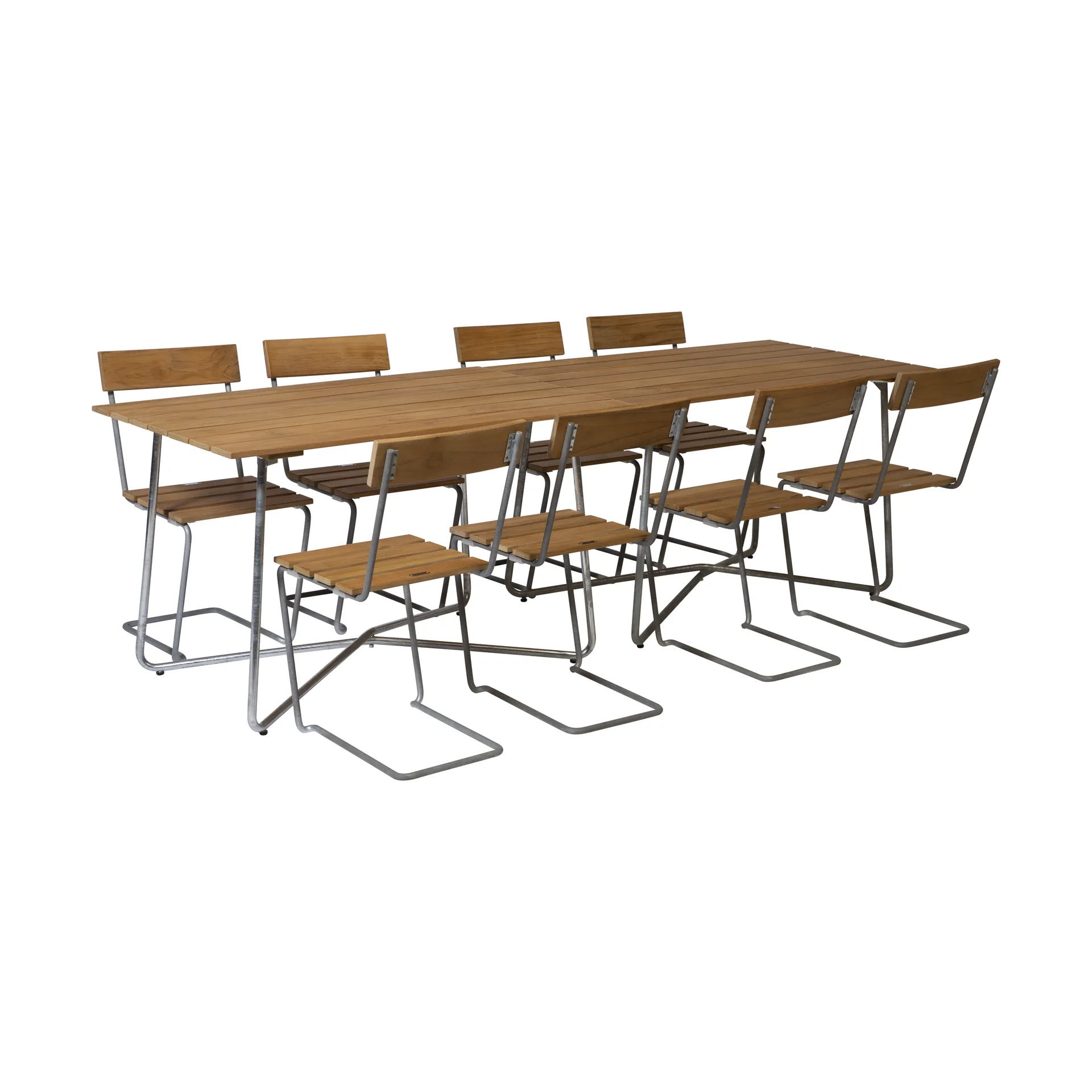 Ensemble de salle à manger Grythyttan 2 chaises B25A + 8 chaises 1 teck,  Grythyttan Stålmöbler