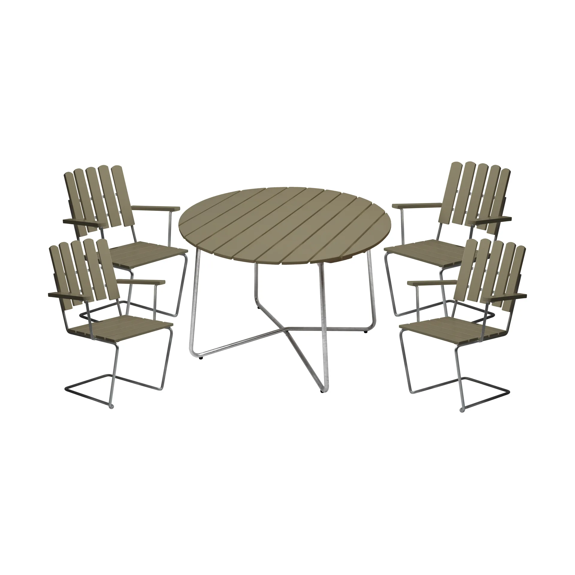 Ensemble de salle à manger Grythyttan 9A 100 + 4 chaises A2 vert clair,  Grythyttan Stålmöbler