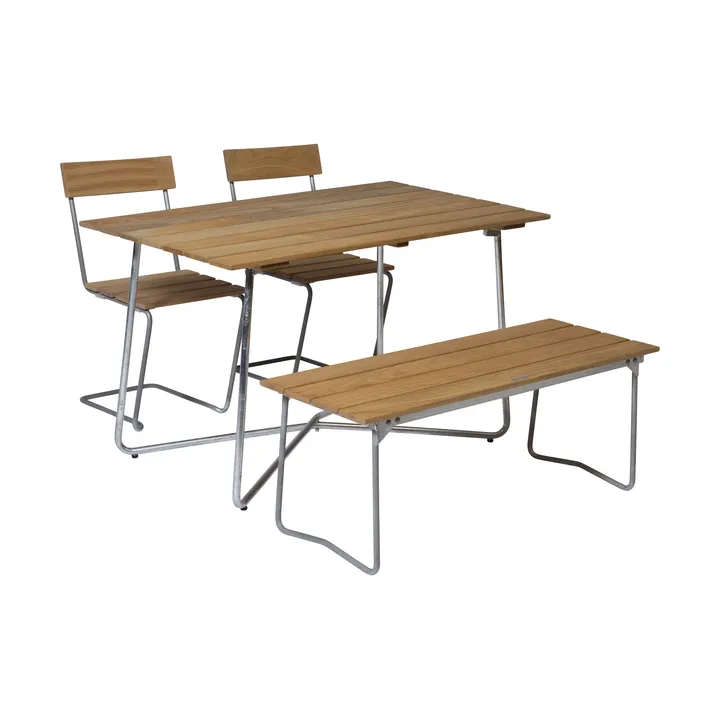 Ensemble de salle à manger Grythyttan B25A + 2 chaises 1 + Banc 8 chêne huilé - Grythyttan Stålmöbler