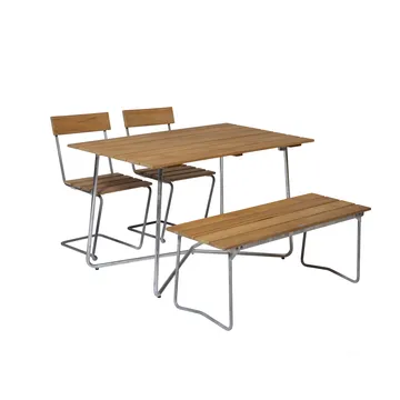 Ensemble de salle à manger Grythyttan B25A + 2 chaises 1 + Banc 8 teck - Grythyttan Stålmöbler