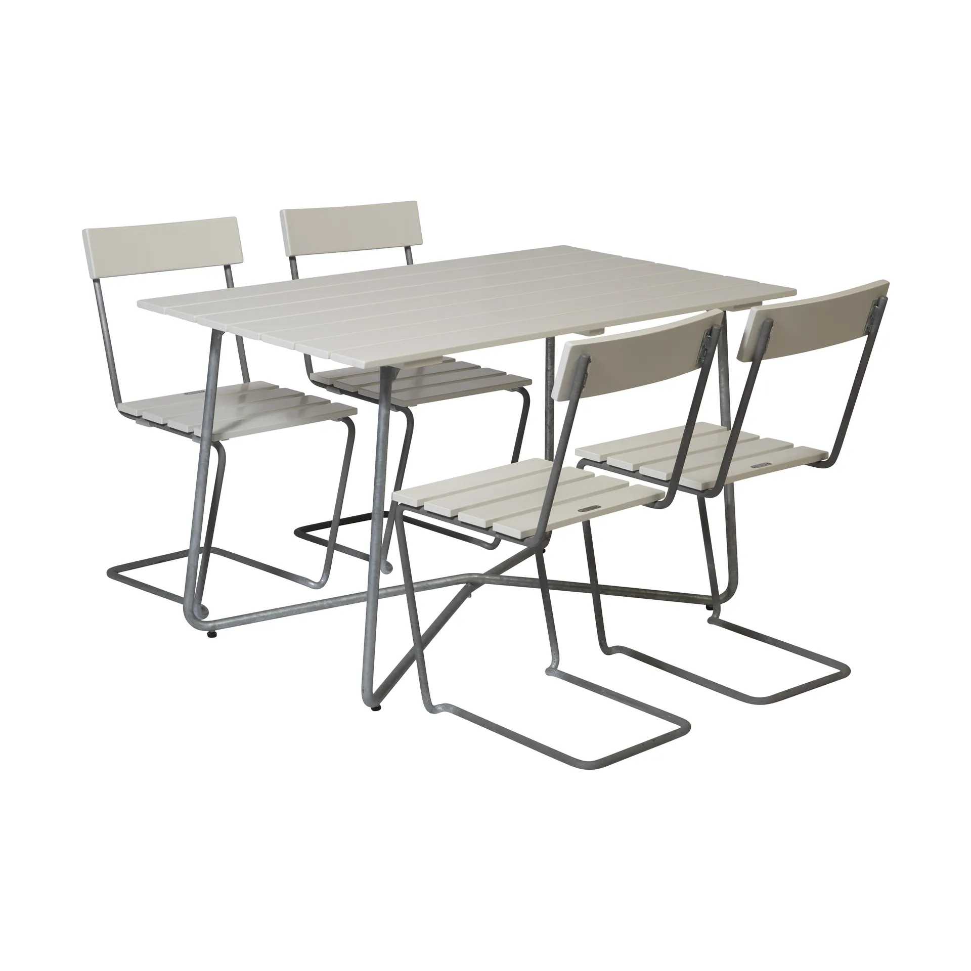 Ensemble de salle à manger Grythyttan B25A + 4 chaises 1 chêne laqué blanc,  Grythyttan Stålmöbler