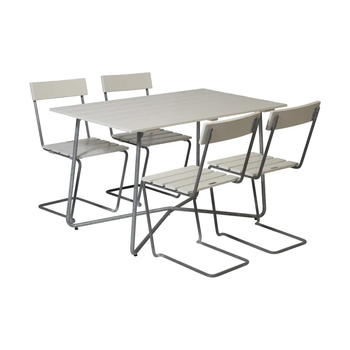 Ensemble de salle à manger Grythyttan B25A + 4 chaises 1 chêne laqué blanc - Grythyttan Stålmöbler