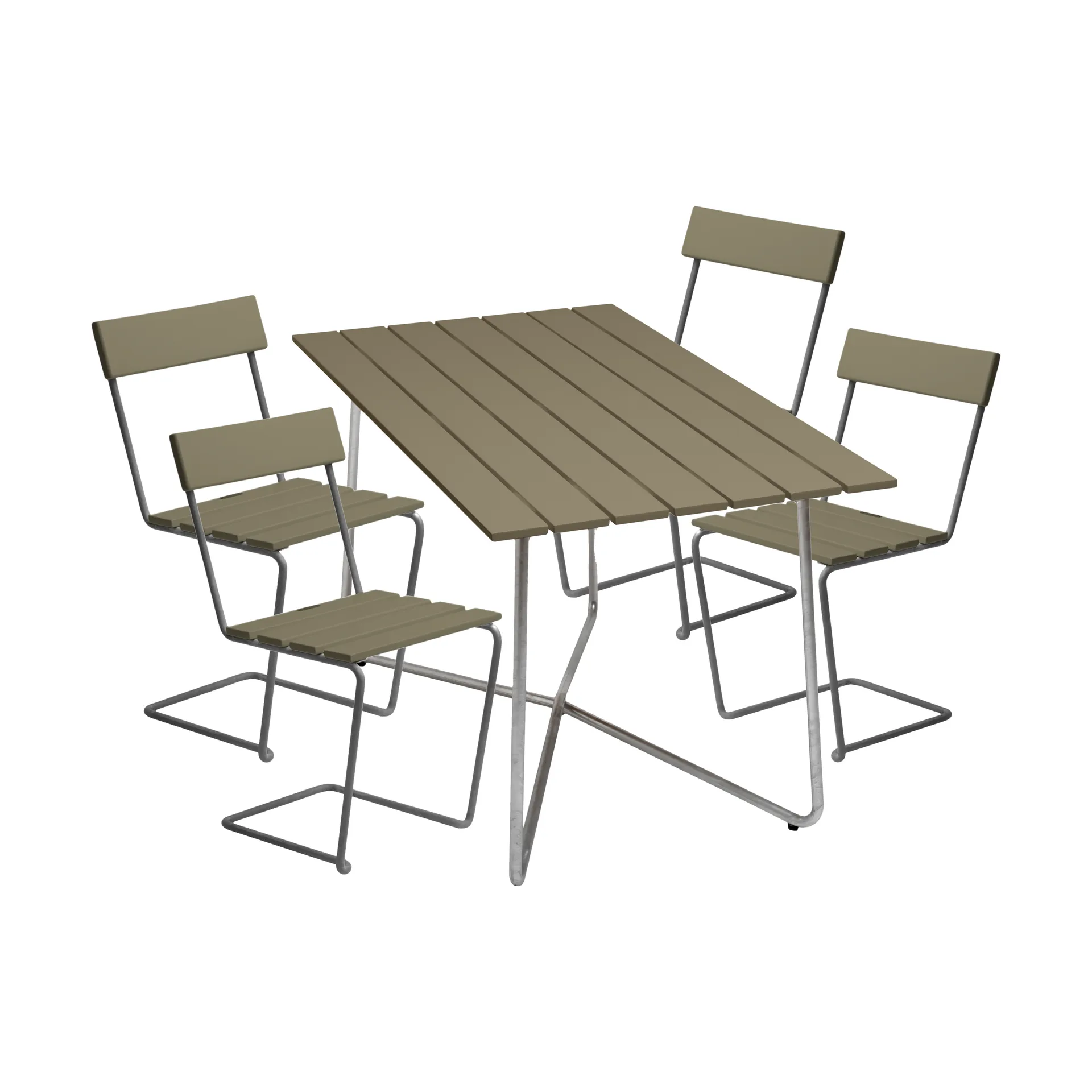 Ensemble de salle à manger Grythyttan B25A + 4 chaises 1 vert clair Grythyttan Stålmöbler