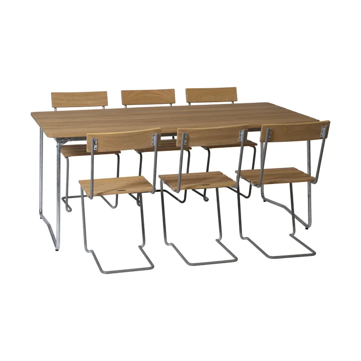 Ensemble de salle à manger Grythyttan B31 + 6 chaises 1 chêne huilé - Grythyttan Stålmöbler