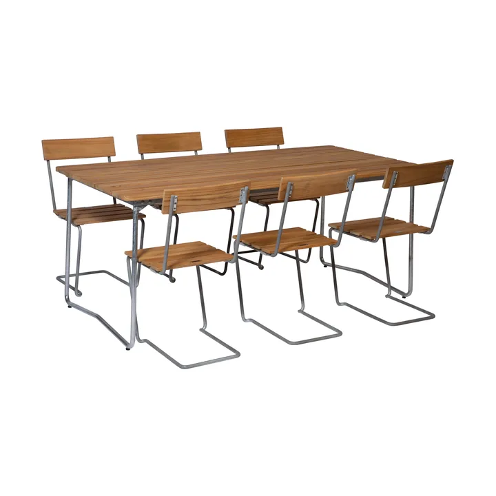 Ensemble de salle à manger Grythyttan B31 + 6 chaises 1 teck - Grythyttan Stålmöbler