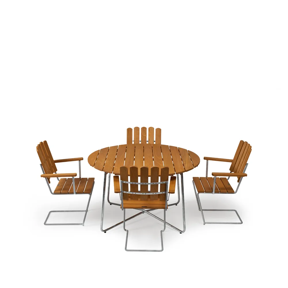 Ensemble Salle à Manger Grythyttan ø120 cm - huile de chêne,  Grythyttan Stålmöbler