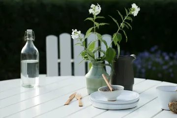 Ensemble Salle à Manger Grythyttan blanc 9A Ø120cm + 5pcs A2 - Grythyttan Stålmöbler