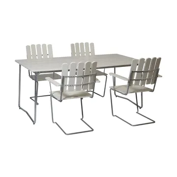 Ensemble Salle à Manger Grythyttan blanc B31 170 cm + 4 A2 - Grythyttan Stålmöbler
