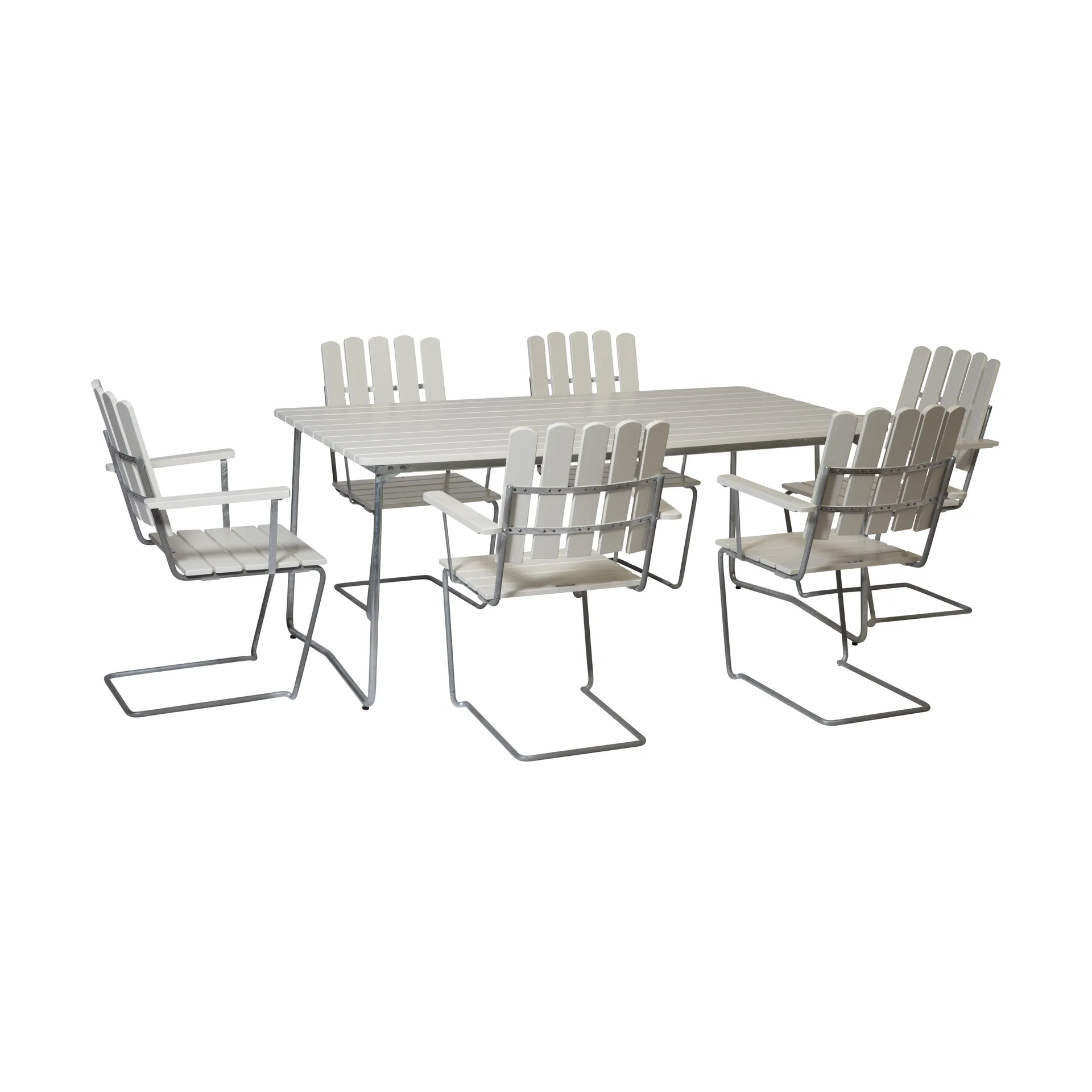 Ensemble Salle à Manger Grythyttan blanc B31 170 cm + 6 A2,  Grythyttan Stålmöbler